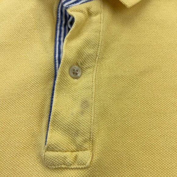 Vintage 90s Tommy Hilfiger Polo Shirt Men Large L Yellow Preppy Box Logo 1990s - Picture 4 of 10